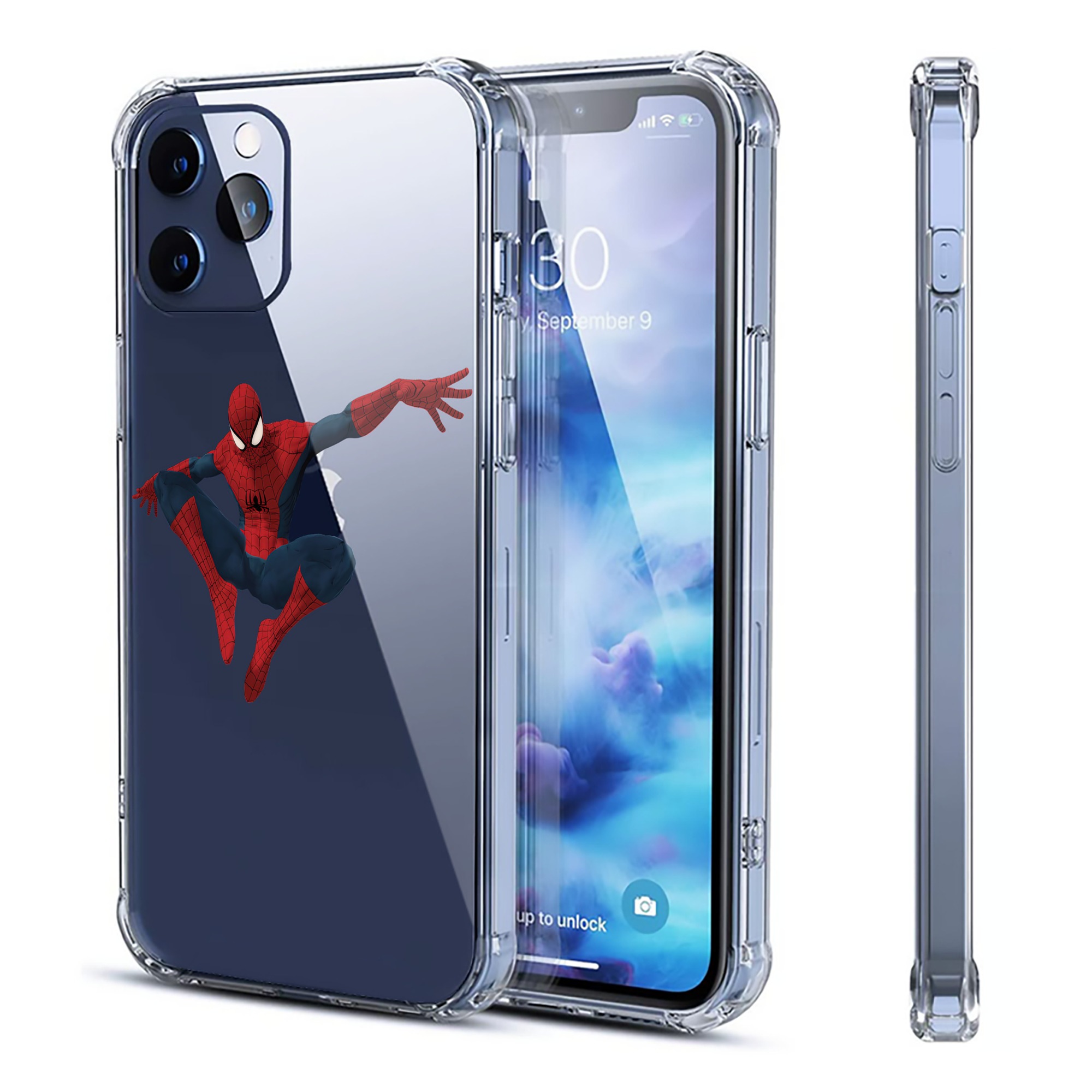 （画像用） Spider Man スパイダーマン 【iPhone 12シリーズ対応】透明スマホケース（クリアソフトケース）